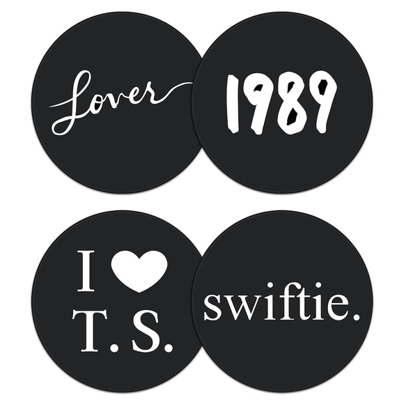 Taylor Swift Silicone Anti Slip Black Cup Coasters