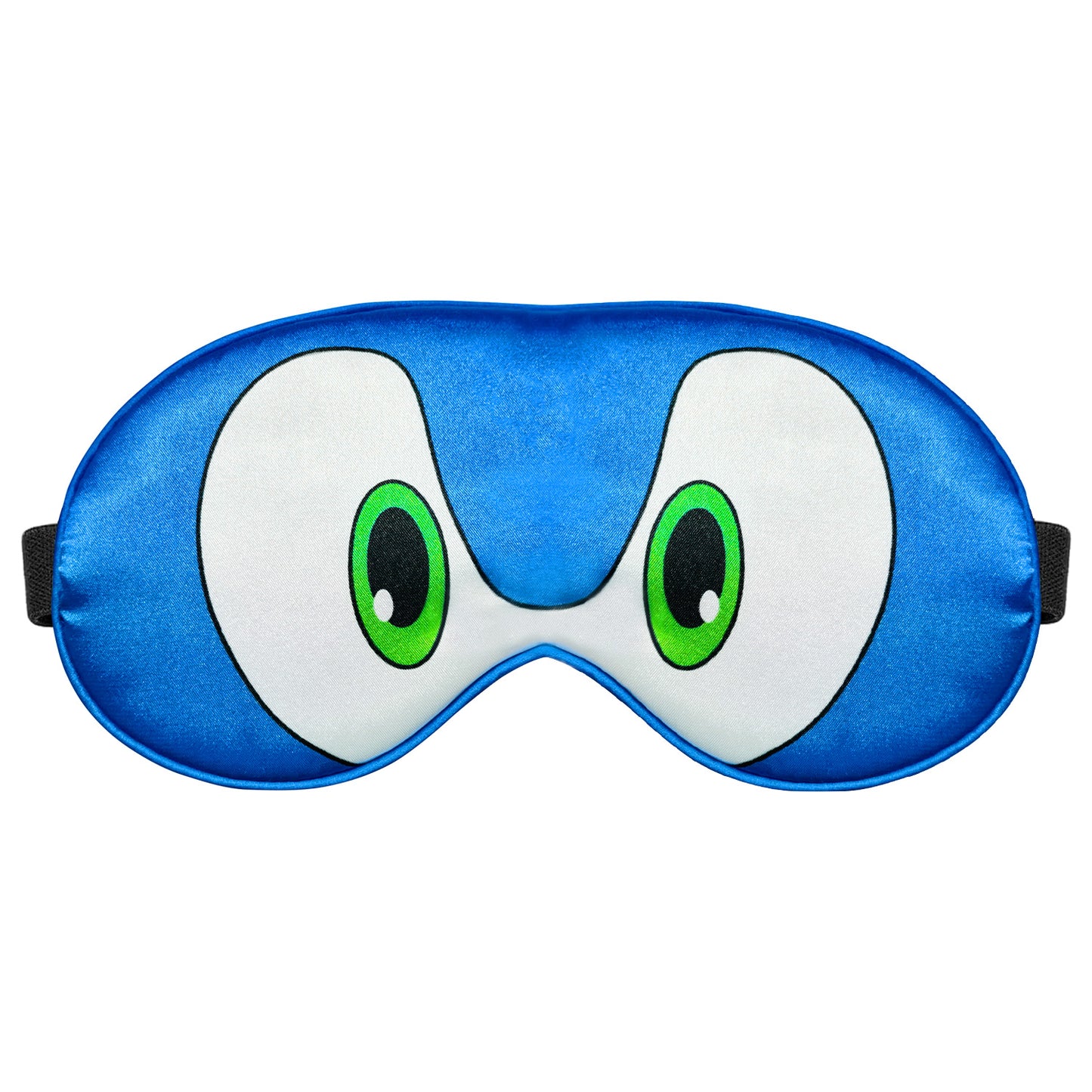 Sonic Silk Sleep Mask Cartoon Blue Blindfold Eye Mask Adjustable Travel Mask Eyeshade for Halloween Christmas Sleep Over Slumber Party Gifts for Boys Girls Men Women