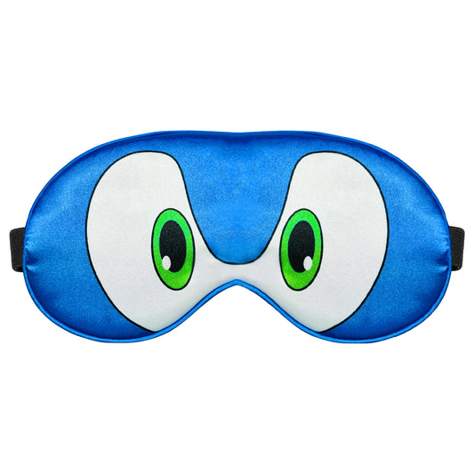 Sonic Silk Sleep Mask Cartoon Blue Blindfold Eye Mask Adjustable Travel Mask Eyeshade for Halloween Christmas Sleep Over Slumber Party Gifts for Boys Girls Men Women