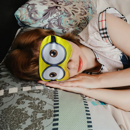 Silk Cartoon Minions Sleep Blindfold Adjustable Eye Mask