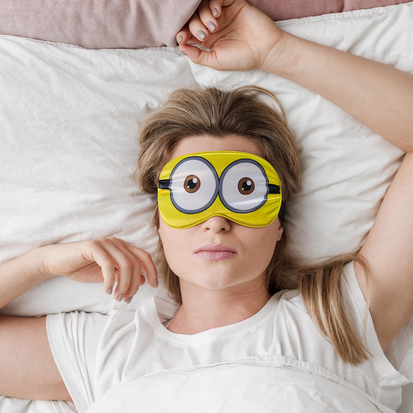 Silk Cartoon Minions Sleep Blindfold Adjustable Eye Mask