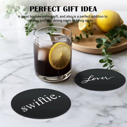 Taylor Swift Silicone Anti Slip Black Cup Coasters