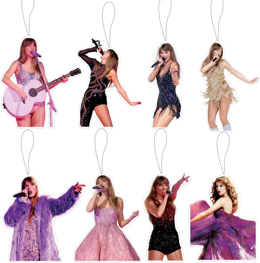 8 PCS Singer Taylor Swift 2024 Long Lasting Hanging Car Fresheners, Scents Gifts for Men Women