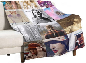 Taylor Swift Music Album Covers, Photo Collage Throw Blanket, Gift for Fans Music Lover