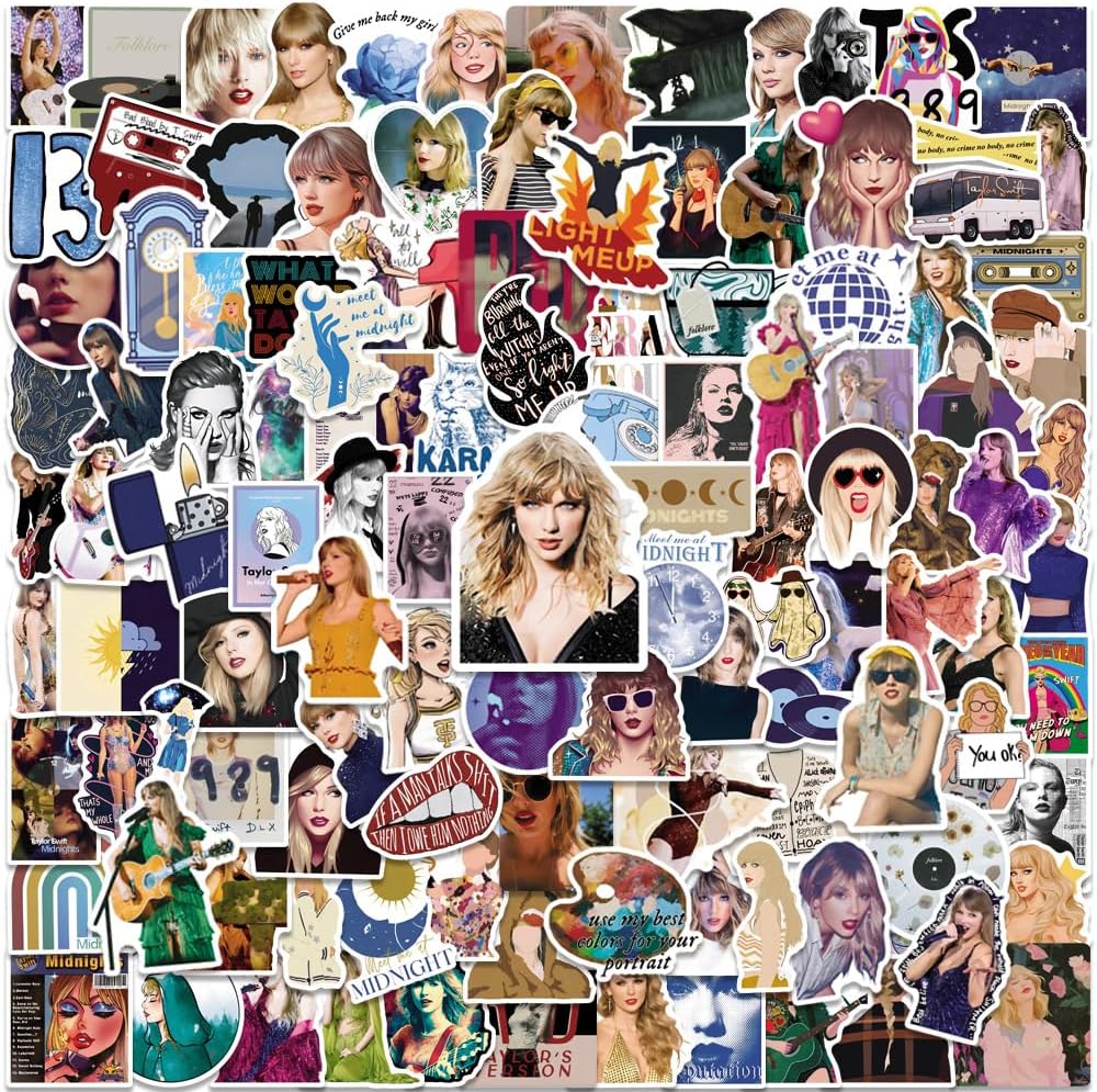 200PCS Taylor Swift Waterproof Vinyl Sticker for Water Bottle Laptop Phone Skateboard Bike Party Favors