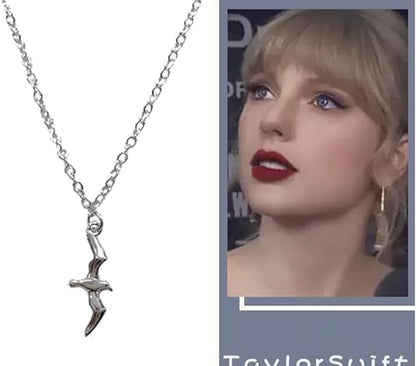 Taylor Swift 1989 Silver Seagull Necklace for Women Reputation Lover Evermore