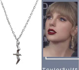 Taylor Swift 1989 Silver Seagull Necklace for Women Reputation Lover Evermore