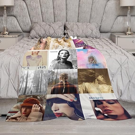 Taylor Swift Music Album Covers, Photo Collage Throw Blanket, Gift for Fans Music Lover