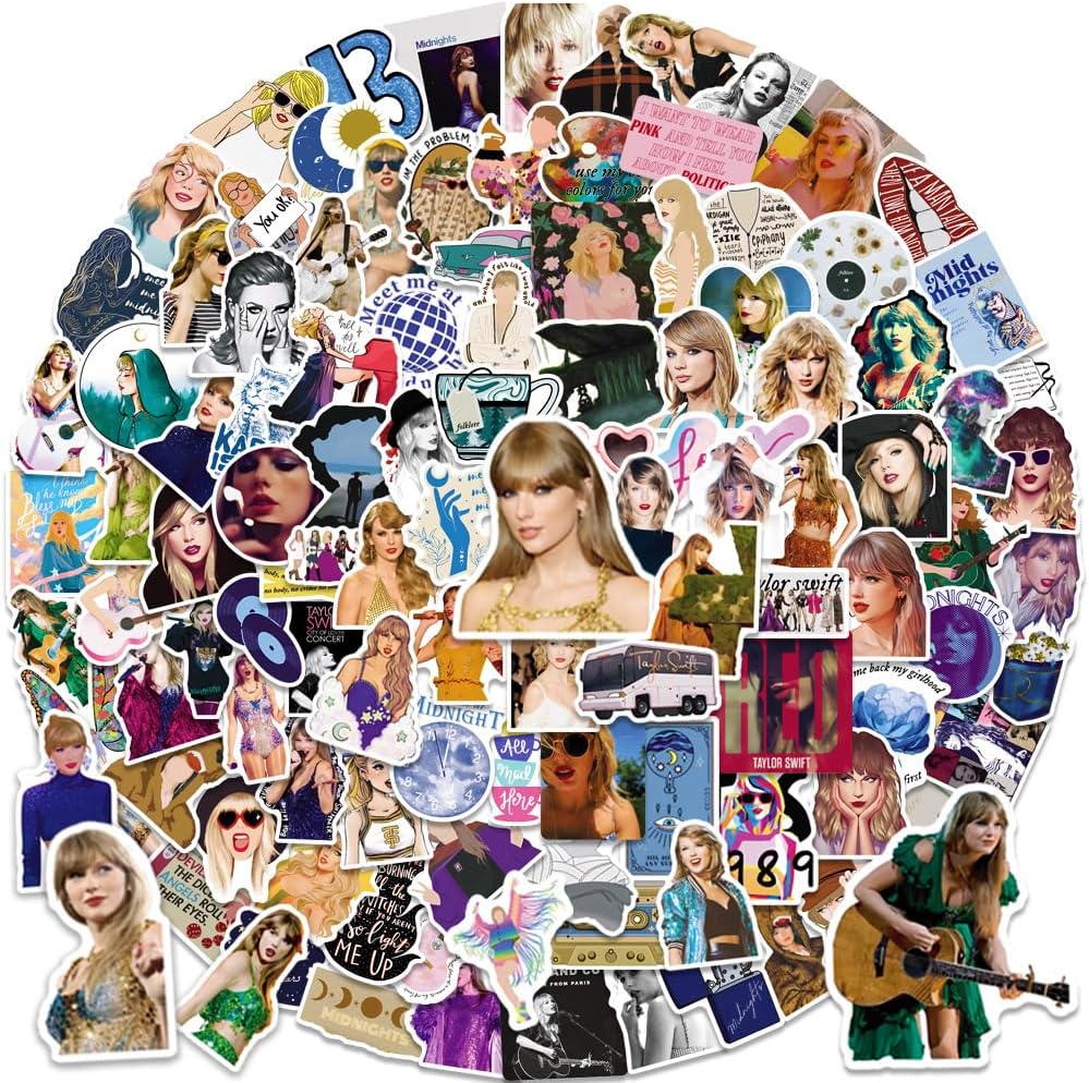 200PCS Taylor Swift Waterproof Vinyl Sticker for Water Bottle Laptop Phone Skateboard Bike Party Favors