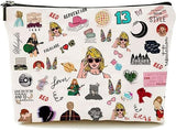 Taylor Swift Makeup Bag for Fans, Cosmetic Bag Albums & Inspired Singer Merch Music Lover Fans Gifts for Women Girls