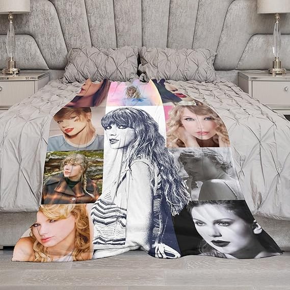 Taylor Swift Music Album Covers, Photo Collage Throw Blanket, Gift for Fans Music Lover