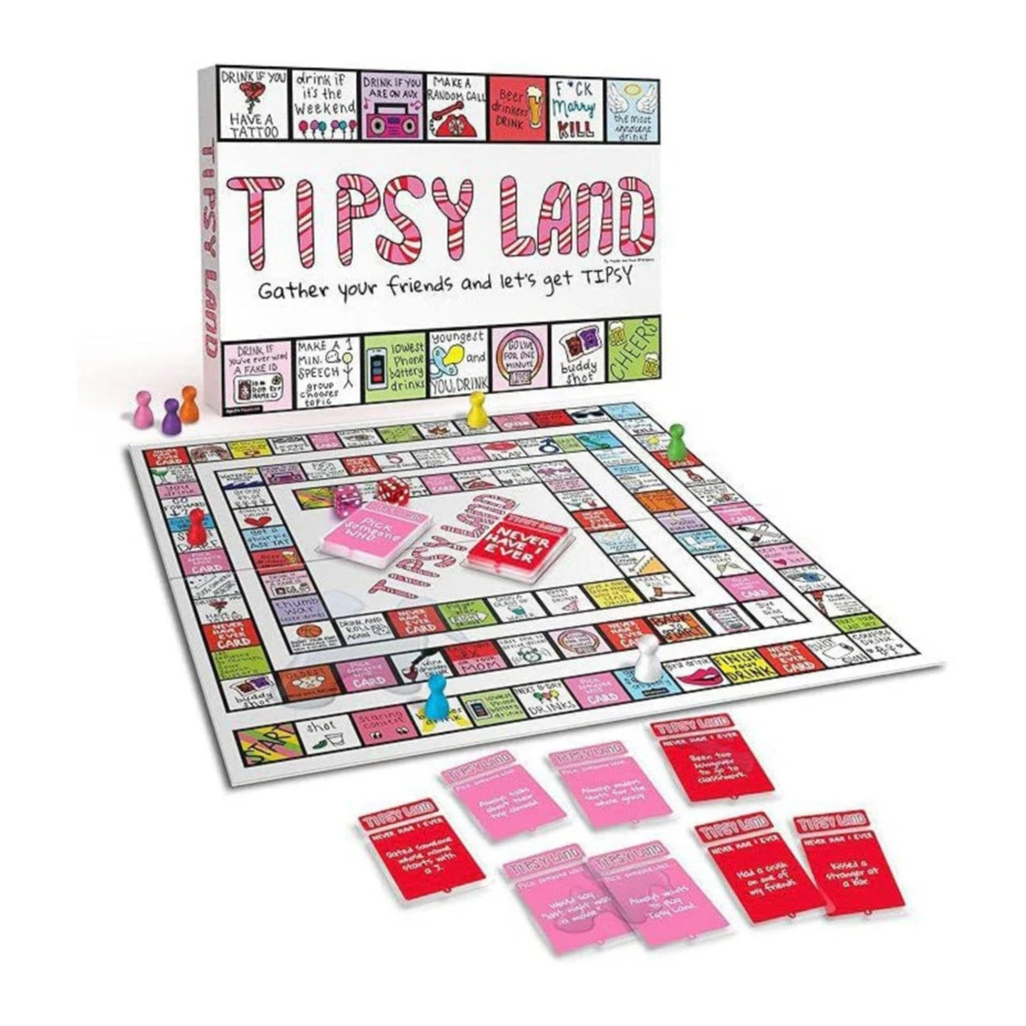 Tipsy Land Drinking Board Game, The Party Board Game is The Ultimate Drinking Game that Guarantees Laughter, Fun, and Unforgettable Moments with Friends