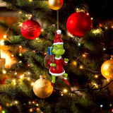 Grinch Christmas Ornaments,18pcs Christmas Tree Resin Pendant, 2D Xmas Hanging Decorations