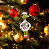 Grinch Christmas Ornaments,18pcs Christmas Tree Resin Pendant, 2D Xmas Hanging Decorations