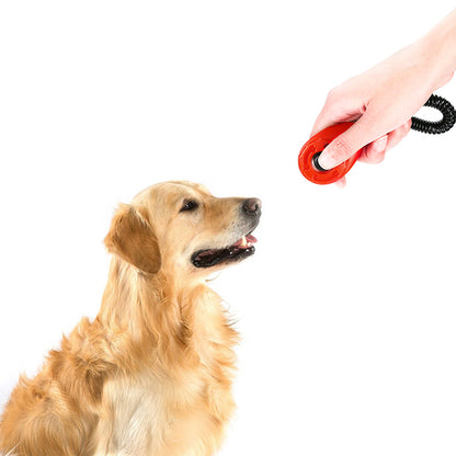 Pet Training Clicker with Wrist Strap and Spring Snap Hooks for Recall Repel Training