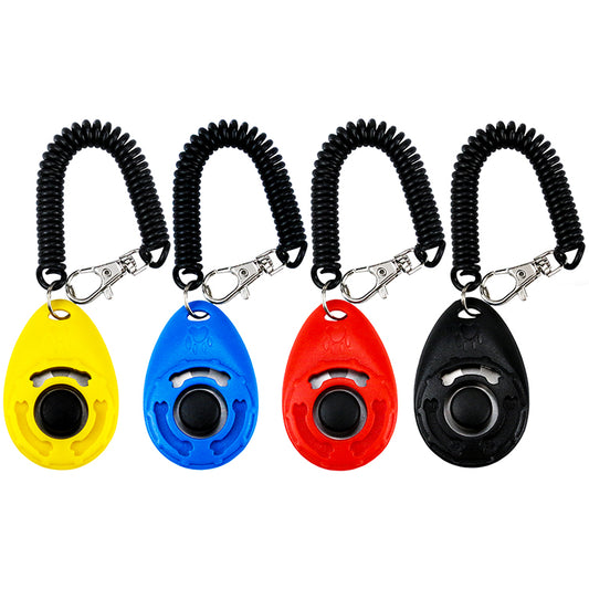 Pet Training Clicker with Wrist Strap and Spring Snap Hooks for Recall Repel Training