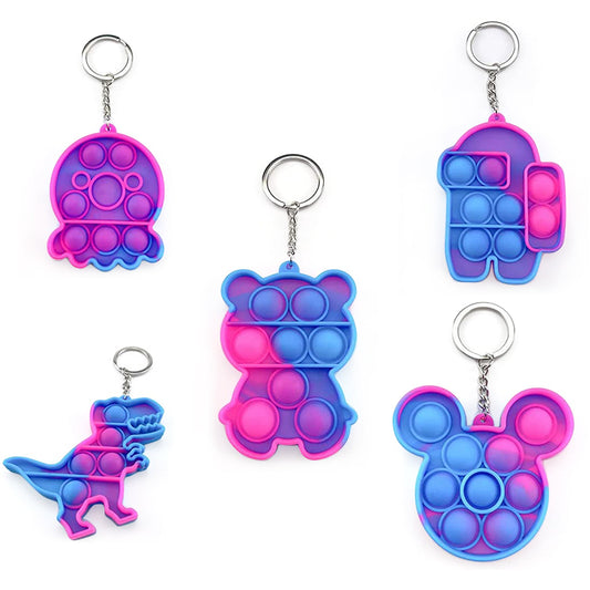 5 Pcs Mini Stress Relief Hand Toys Keychain Toy