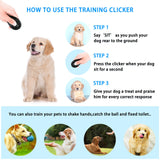 4 Piece Dog Training Clicker with Wrist Strap, Black & Red
