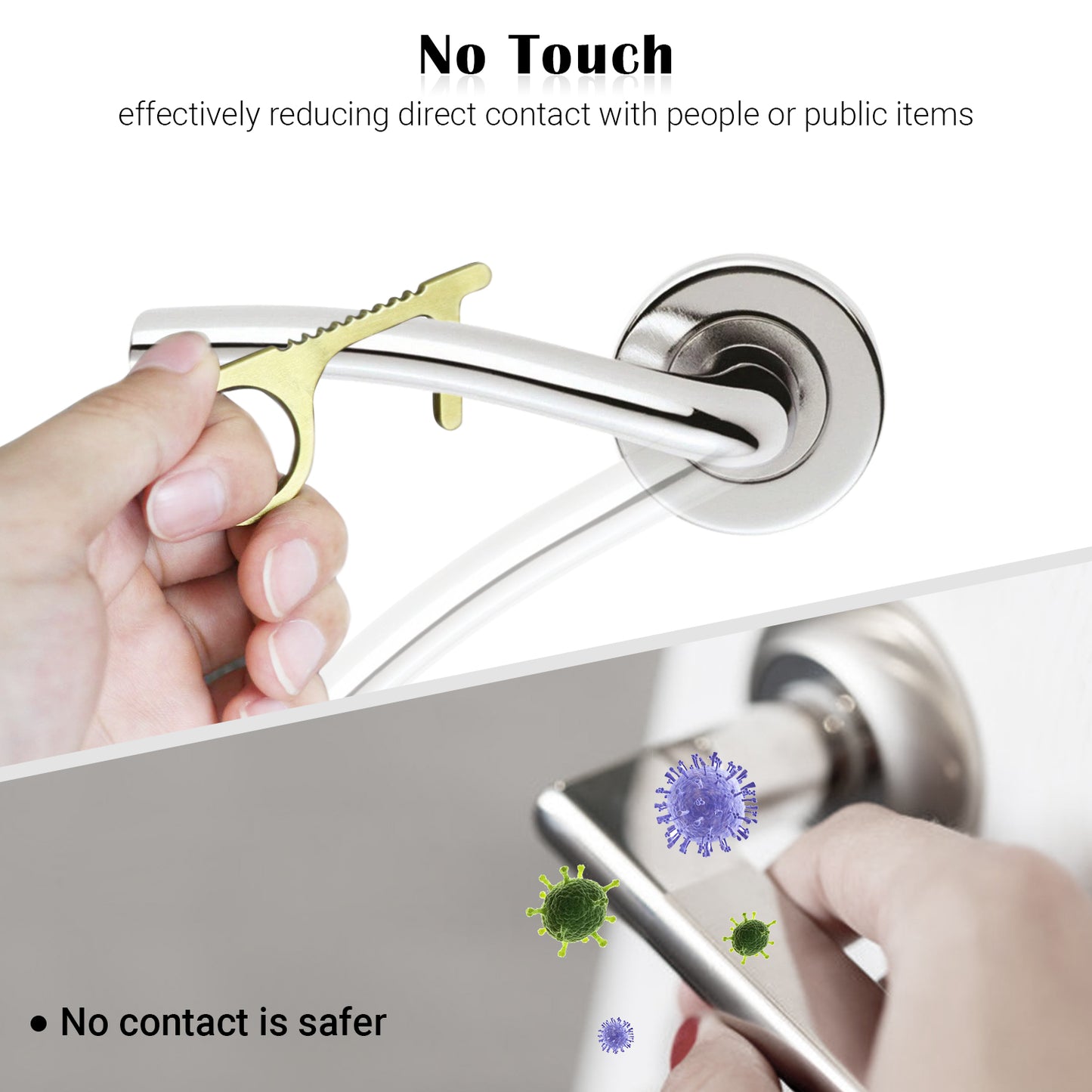 EDC Contactless Door Opener Multifunction Safety Tool （with Keychain）