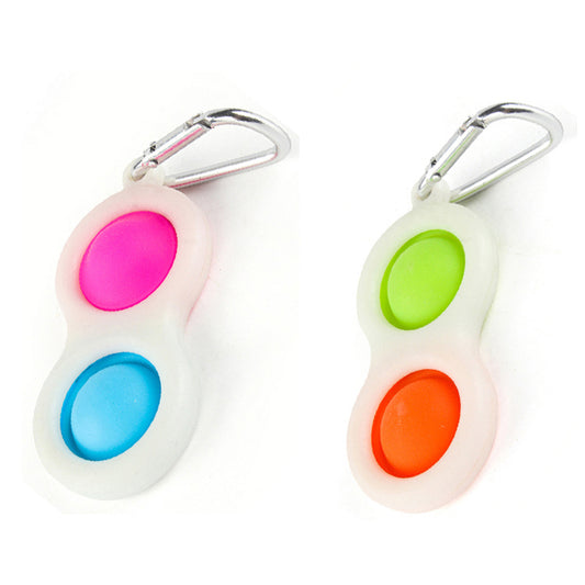 2 Pack Mini Silicone Fidget Flipping Keychain Toy