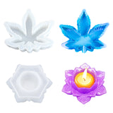 Anchovysderby 2 PCS Silicone Resin Mold Flower Candlestick Epoxy Casting Mold Maple Leaf Ashtray Mold for DIY Crafts Containers, Candy Jewelry Storage Box, Handmade Decoration