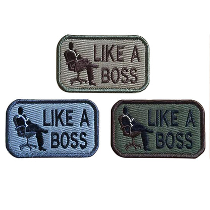 Like A Boss Patch Tactical Morale Patch Military Combat Armband Clothing Badge for Jackets Jeans Hat Cap