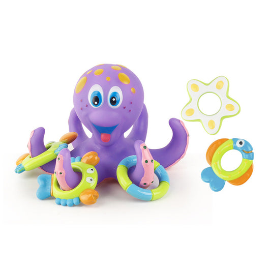 Ring Octopus Children's Bath Toys With 5 Rings