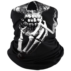 Smoking Skull Face Cover Dustproof Scarf
