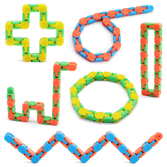 6Pcs Wacky Tracks Snap and Click Fidget Toys