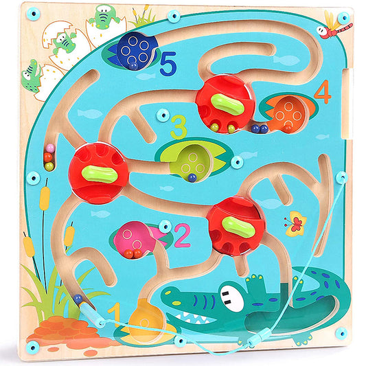 Wooden Educational Activity Board Magnetic Maze Puzzle Toy