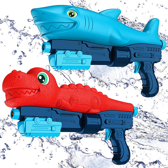 Dinosaur + Shark 2 Pack Super Water Blaster Soaker Squirt Guns
