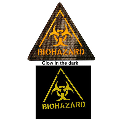 Glow Dark Biohazard Patch Zombie Outbreak Response Team Resident Evil Danger Radiation Military Morale Tactical Patches Badges Appliques with Hook and Loop Fastener Backing