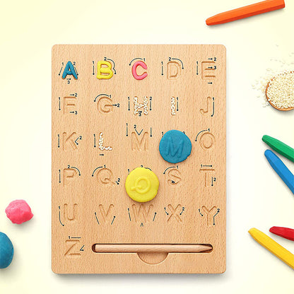 Double-Sided Alphabet Wooden Letters Practicing Board