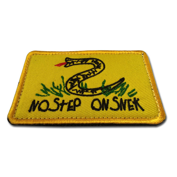 2 Pcs No Step On Snek Embroidered Patch Funny Tactical Embroidered Badge Hook Loop Tactical Patch