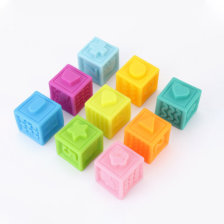 10 Pcs Infant Soft  Stacking Building Blocks