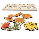 Wooden Leaf Jigsaw Colorful Shape Puzzles Stem Toys