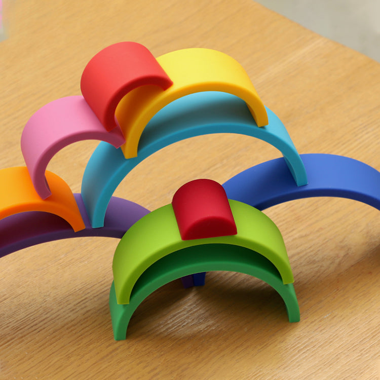 10 Layers Silicone Rainbow Stacker Puzzle