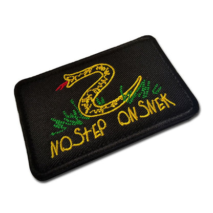 2 Pcs No Step On Snek Embroidered Patch Funny Tactical Embroidered Badge Hook Loop Tactical Patch