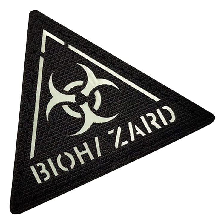 Glow Dark Biohazard Patch Zombie Outbreak Response Team Resident Evil Danger Radiation Military Morale Tactical Patches Badges Appliques with Hook and Loop Fastener Backing