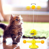 Interactive Cat Toys Smiley Windmill Feather Ball