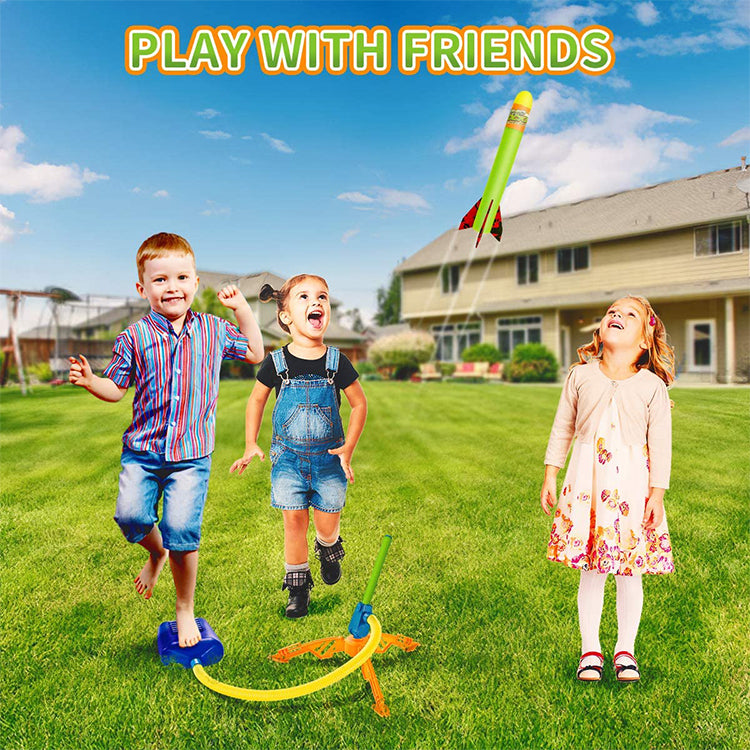 Outdoor Rocket Launchers Toys With 6 Foam Jump Rockets