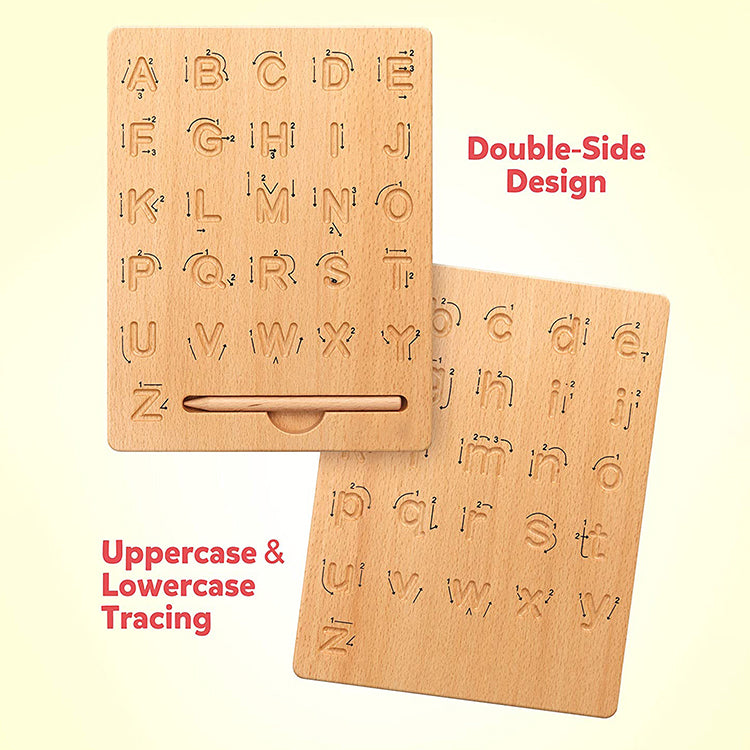 Double-Sided Alphabet Wooden Letters Practicing Board