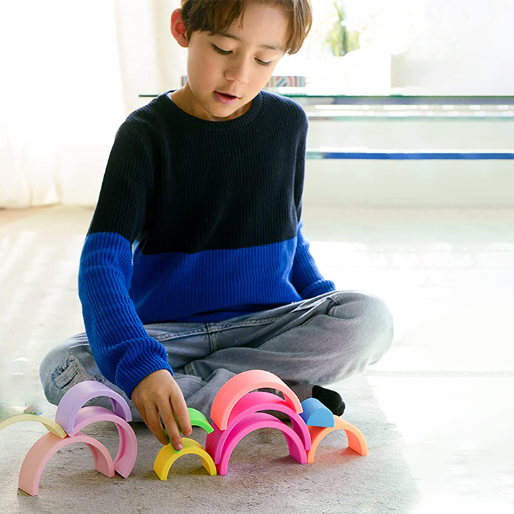 10 Layers Silicone Rainbow Stacker Puzzle