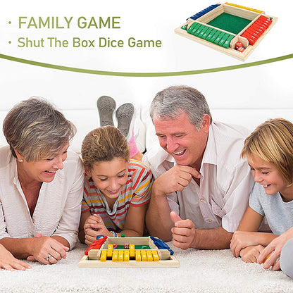 Wooden Shut The Box Family Dice Game