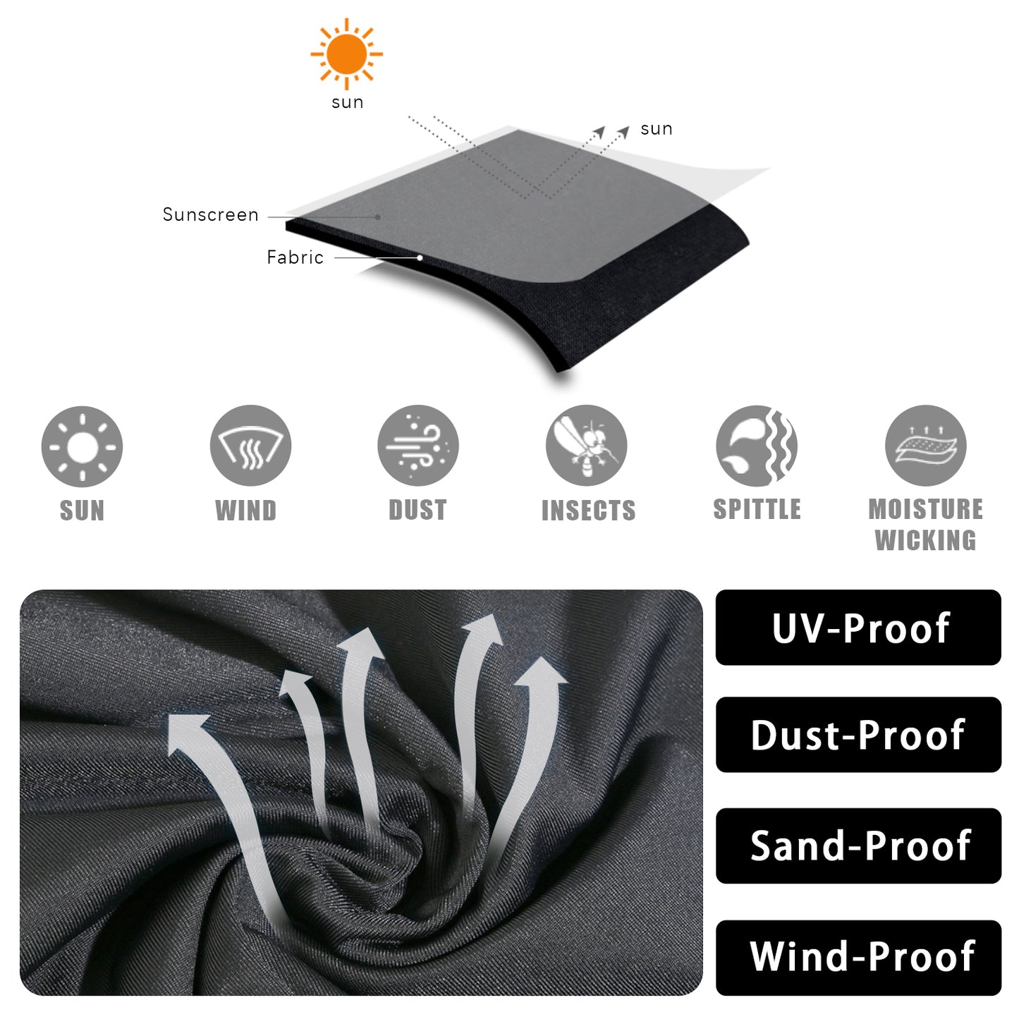 Breathable Polyester Dustproof Scarf