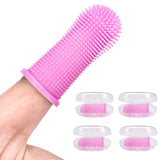 4 Pack Silicone Stand Hair Finger Dog Toothbrushes